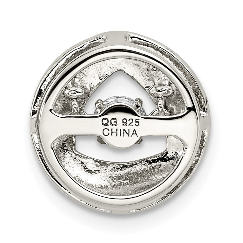 Alternate view of the Platinum & Rose Tone Plated Sterling Silver & CZ Circle Pendant, 13mm by The Black Bow Jewelry Co.