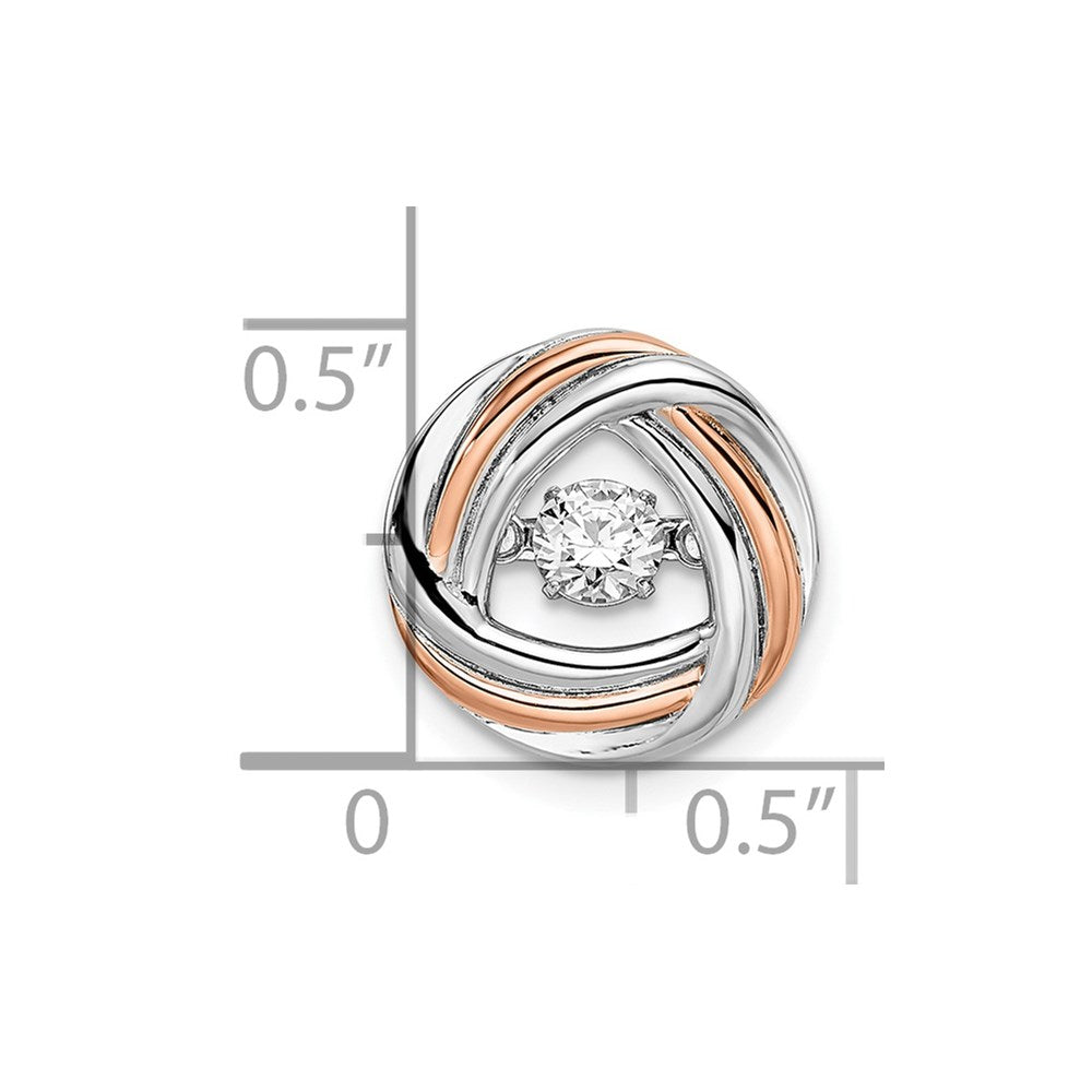 Alternate view of the Platinum & Rose Tone Plated Sterling Silver & CZ Circle Pendant, 13mm by The Black Bow Jewelry Co.