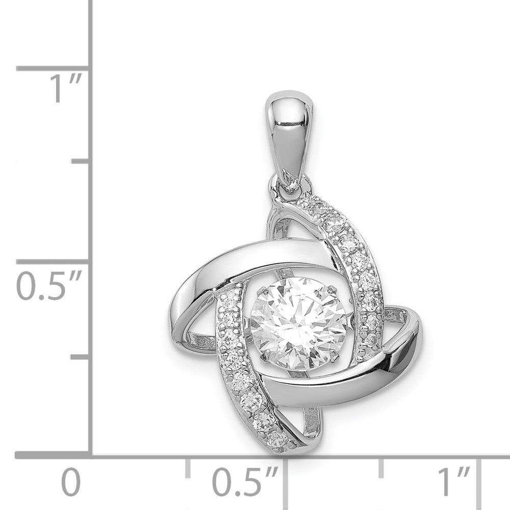 Alternate view of the Platinum Plated Sterling Silver & CZ Geometric Pendant, 17mm (5/8 in) by The Black Bow Jewelry Co.