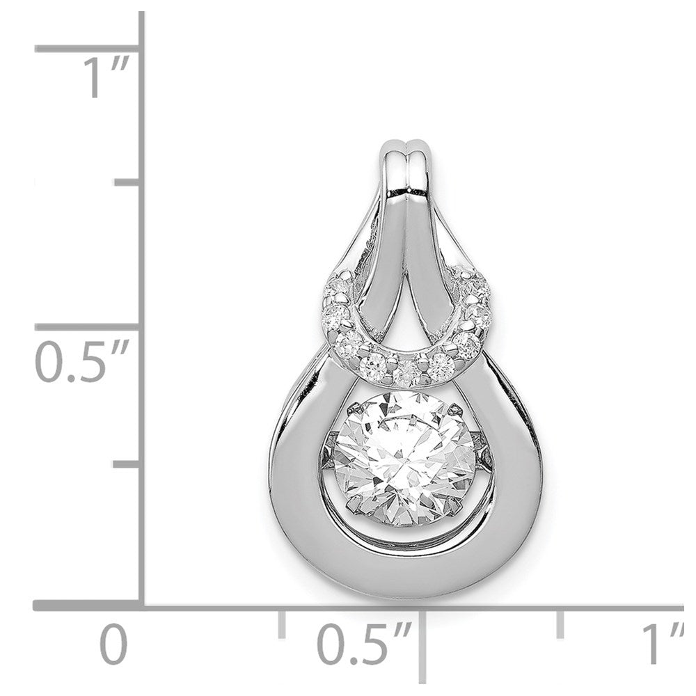 Alternate view of the Platinum Plated Sterling Silver & CZ Love Knot Pendant, 14 x 21mm by The Black Bow Jewelry Co.