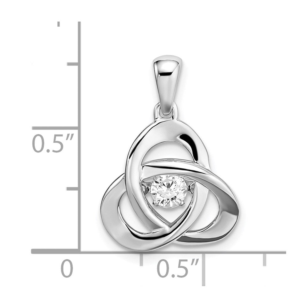 Alternate view of the Platinum Plated Sterling Silver Vibrant CZ Celtic Knot Pendant, 15mm by The Black Bow Jewelry Co.