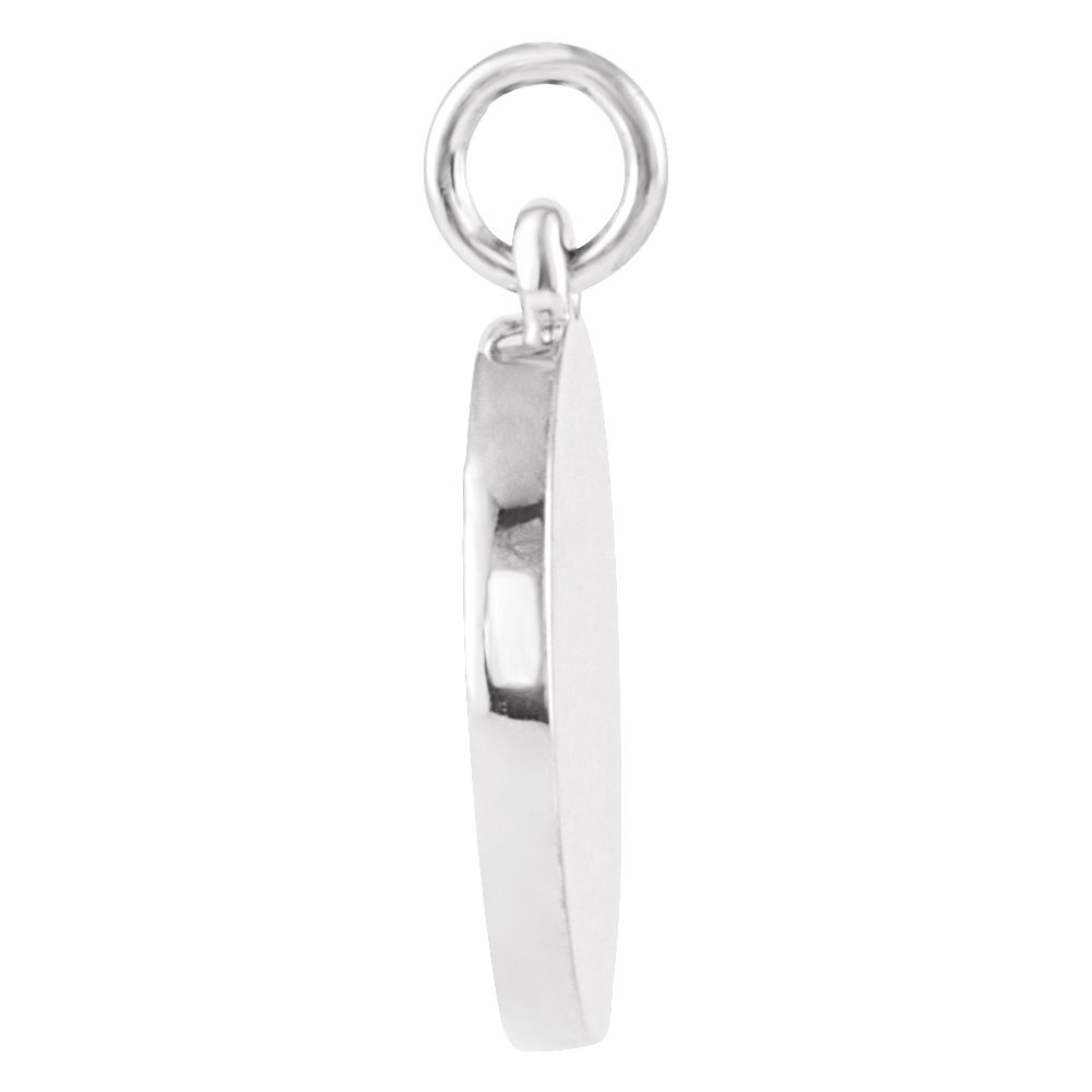 Alternate view of the Platinum Small Starburst Disc Pendant, 11mm (7/16 inch) by The Black Bow Jewelry Co.