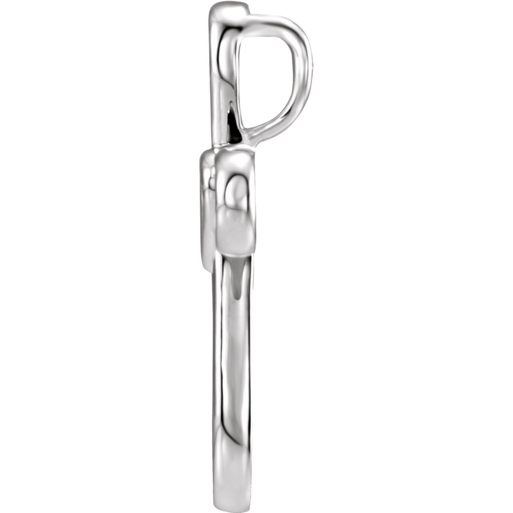 Alternate view of the Platinum Looped Heart Cross Slide Pendant, 17 x 20mm by The Black Bow Jewelry Co.