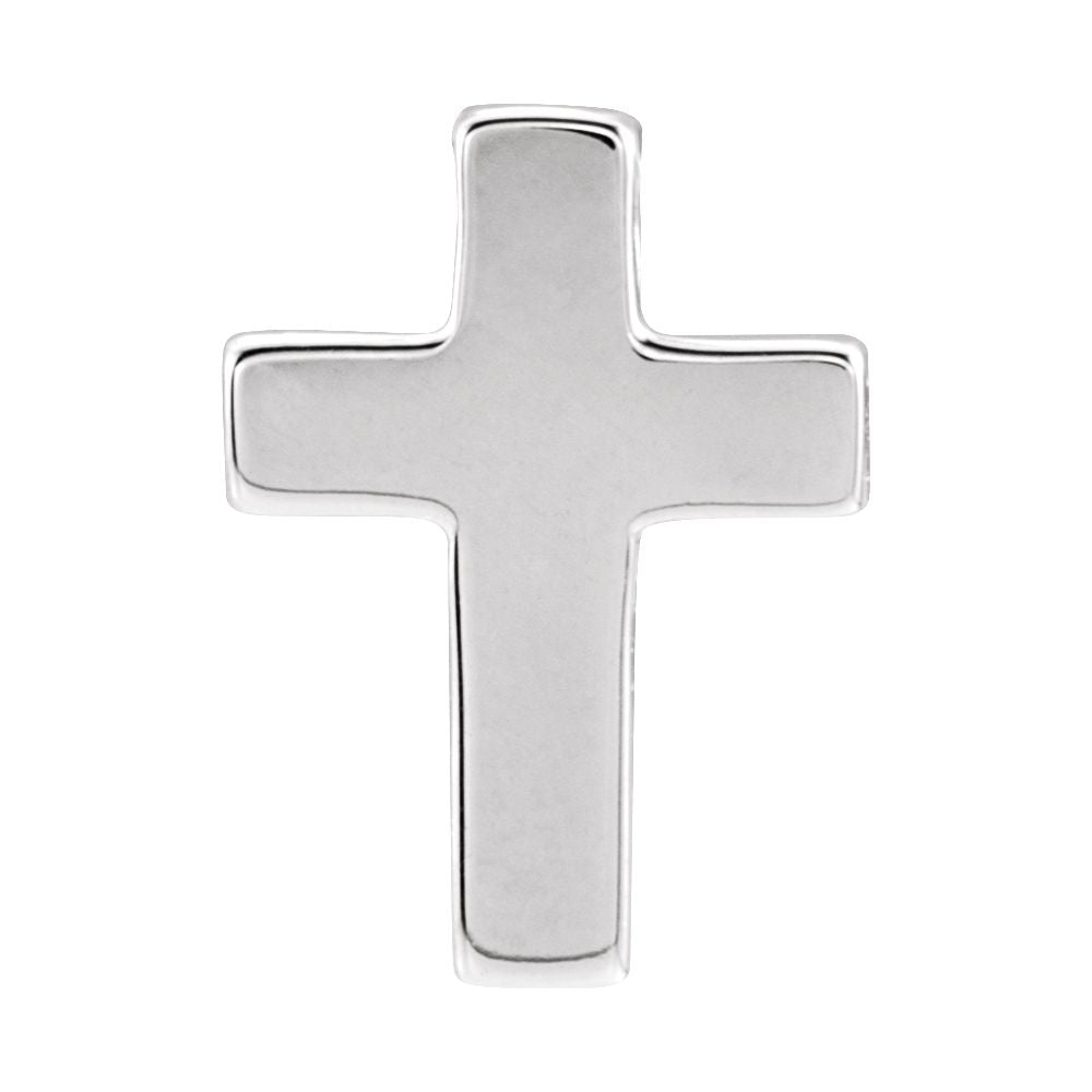 Platinum Petite Hollow Cross Slide Pendant, 9 x 12mm, Item P27578 by The Black Bow Jewelry Co.