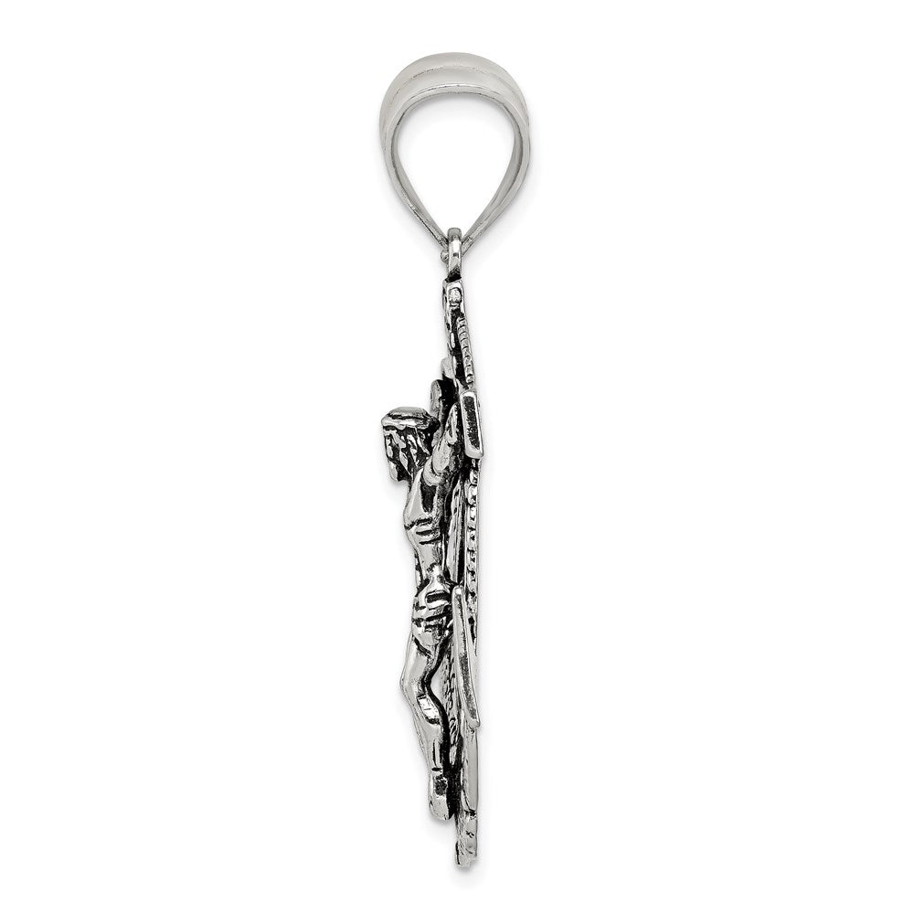 Alternate view of the Sterling Silver 2D Antiqued Mariner Crucifix Cross Pendant, 29 x 45mm by The Black Bow Jewelry Co.