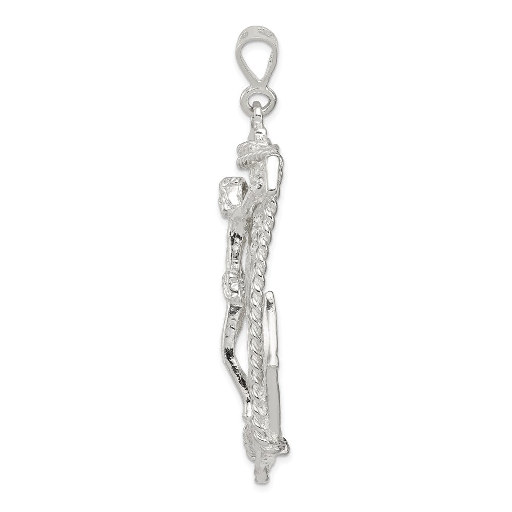 Alternate view of the Men's Sterling Silver Mariner's Crucifix Pendant, Large or X-Large by The Black Bow Jewelry Co.