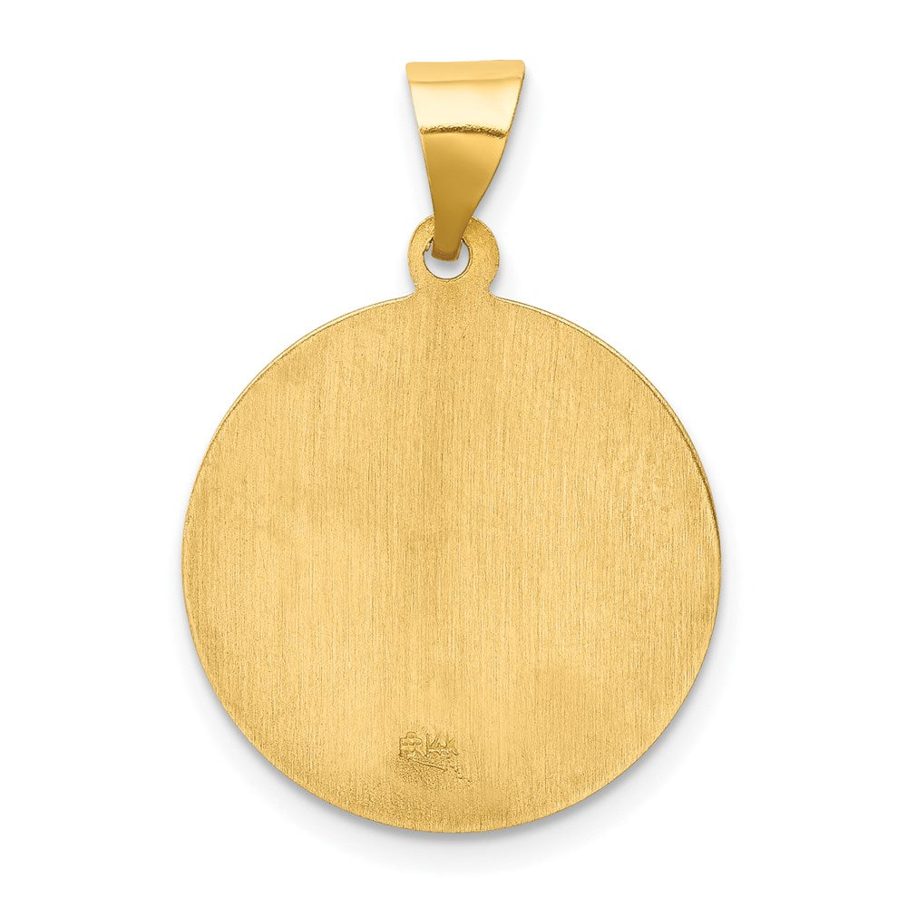 Alternate view of the 14k Yellow Gold Hollow St. Lucy Medal Pendant by The Black Bow Jewelry Co.