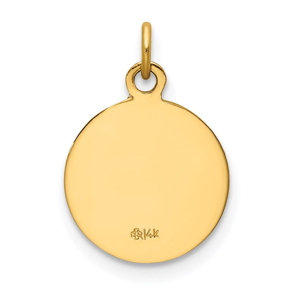 Alternate view of the 14k Yellow Gold Solid St. Roch Medal Charm or Pendant, 12mm (7/16 in) by The Black Bow Jewelry Co.