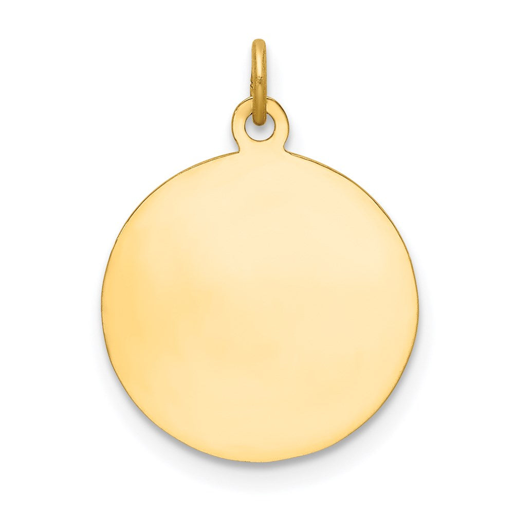 Alternate view of the 14k Yellow Gold Solid St. Roch Medal Charm or Pendant, 15mm (9/16 In) by The Black Bow Jewelry Co.