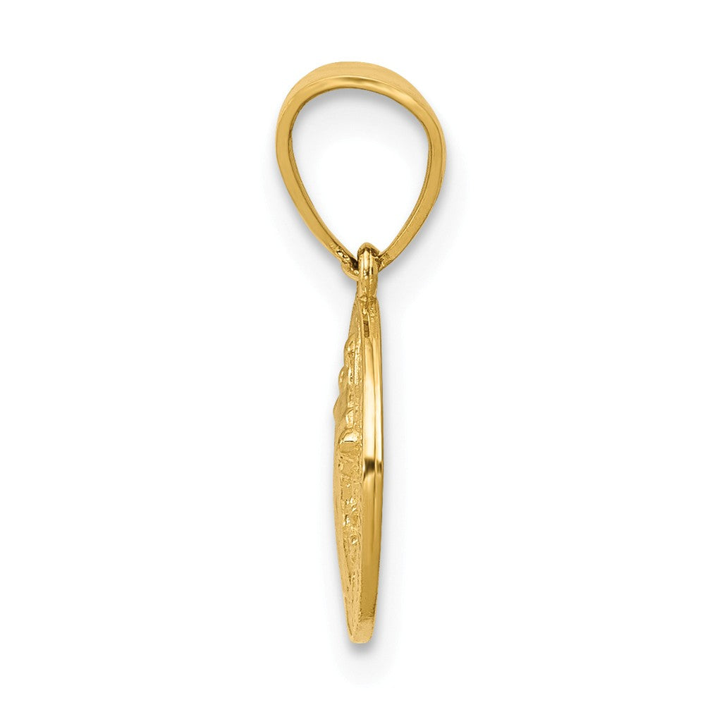 Alternate view of the 14k Yellow Gold Solid San Benito 2 Sided Medal Pendant, 10mm or 18mm by The Black Bow Jewelry Co.