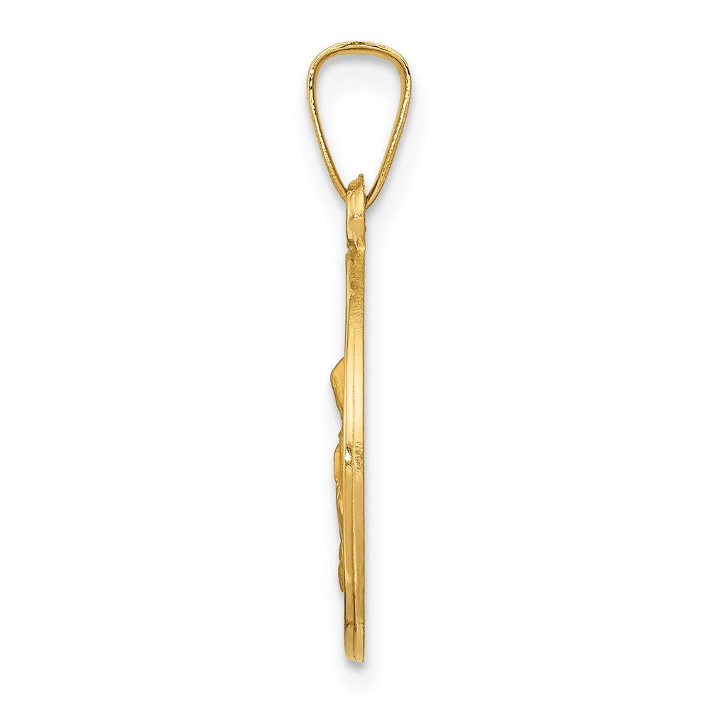 Alternate view of the 14k Yellow Gold Hollow St. Anne Medal Pendant, 15mm (9/16 Inch) by The Black Bow Jewelry Co.