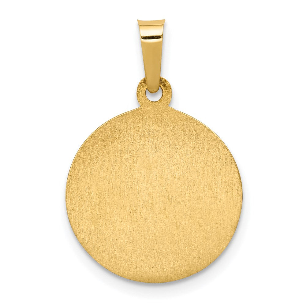 Alternate view of the 14k Yellow Gold Hollow St. Anne Medal Pendant, 15mm (9/16 Inch) by The Black Bow Jewelry Co.