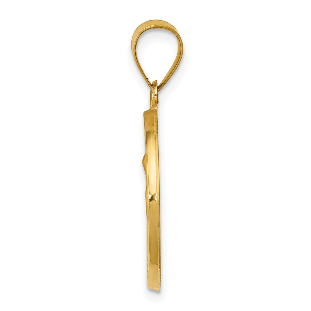 Alternate view of the 14k Yellow Gold Hollow St. Anne Medal Pendant, 18mm (11/16 Inch) by The Black Bow Jewelry Co.