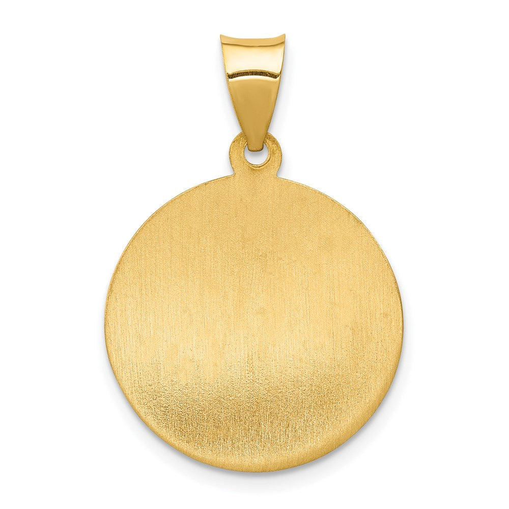 Alternate view of the 14k Yellow Gold Hollow St. Anne Medal Pendant, 18mm (11/16 Inch) by The Black Bow Jewelry Co.