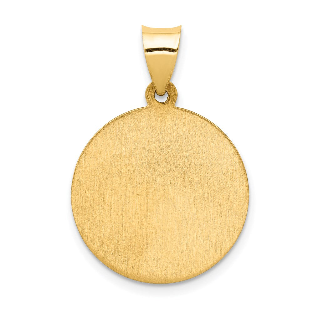 Alternate view of the 14k Yellow Gold Hollow Guardian Angel Medal Pendant by The Black Bow Jewelry Co.