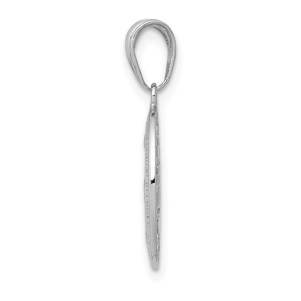 Alternate view of the 14k White Gold Solid Polished Oval Miraculous Medal Pendant by The Black Bow Jewelry Co.