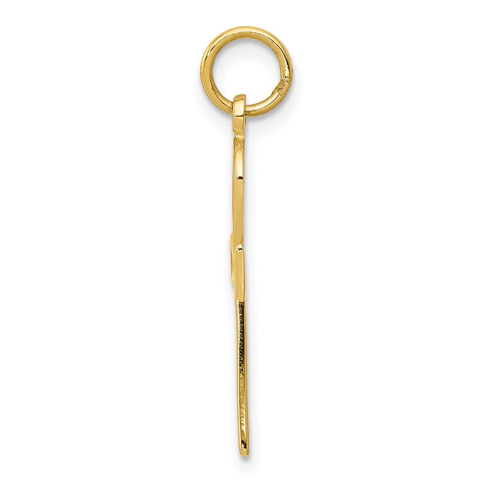 Alternate view of the 14k Yellow Gold Textured Ankh Cross Pendant, 12 x 28mm by The Black Bow Jewelry Co.