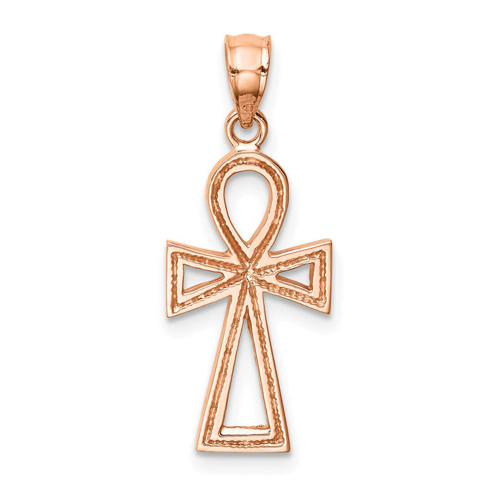 Alternate view of the 14k Yellow or Rose Gold Small Ankh Cross Pendant, 10 x 26mm by The Black Bow Jewelry Co.