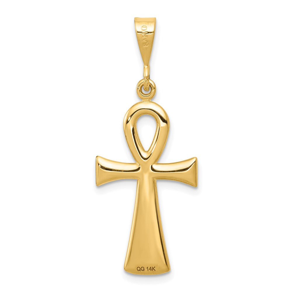 Alternate view of the 14k Yellow Gold Reversible Ankh Cross Pendant, 14 x 35mm by The Black Bow Jewelry Co.