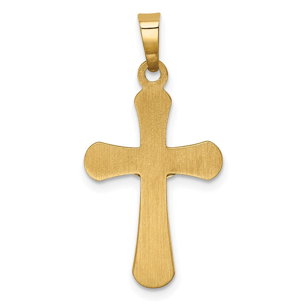 Alternate view of the 14k Two Tone Gold Hollow INRI Crucifix Rounded Cross Pendant, 13x26mm by The Black Bow Jewelry Co.