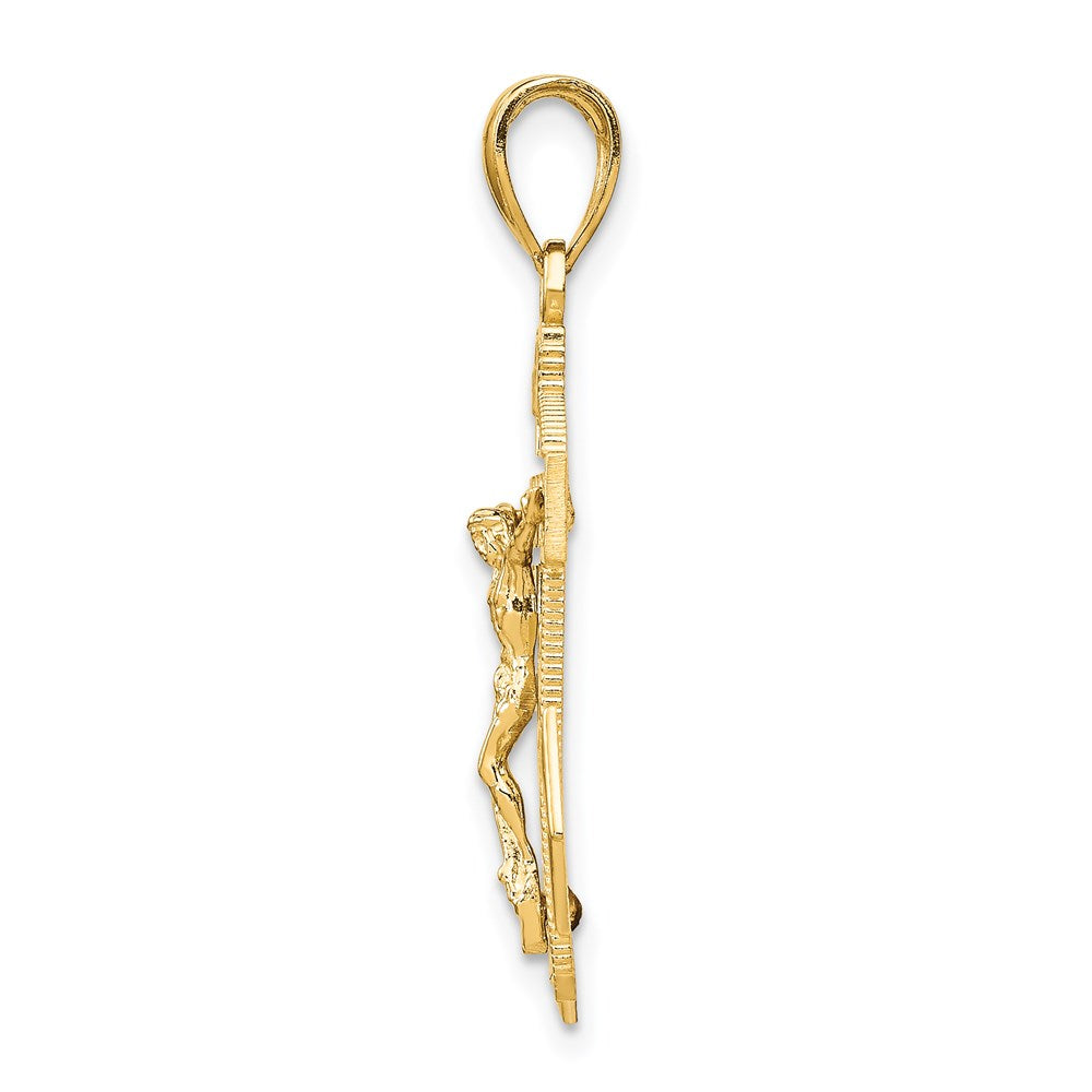Alternate view of the 14k Yellow Gold Textured Mariner Crucifix Pendant, 18 x 33mm by The Black Bow Jewelry Co.