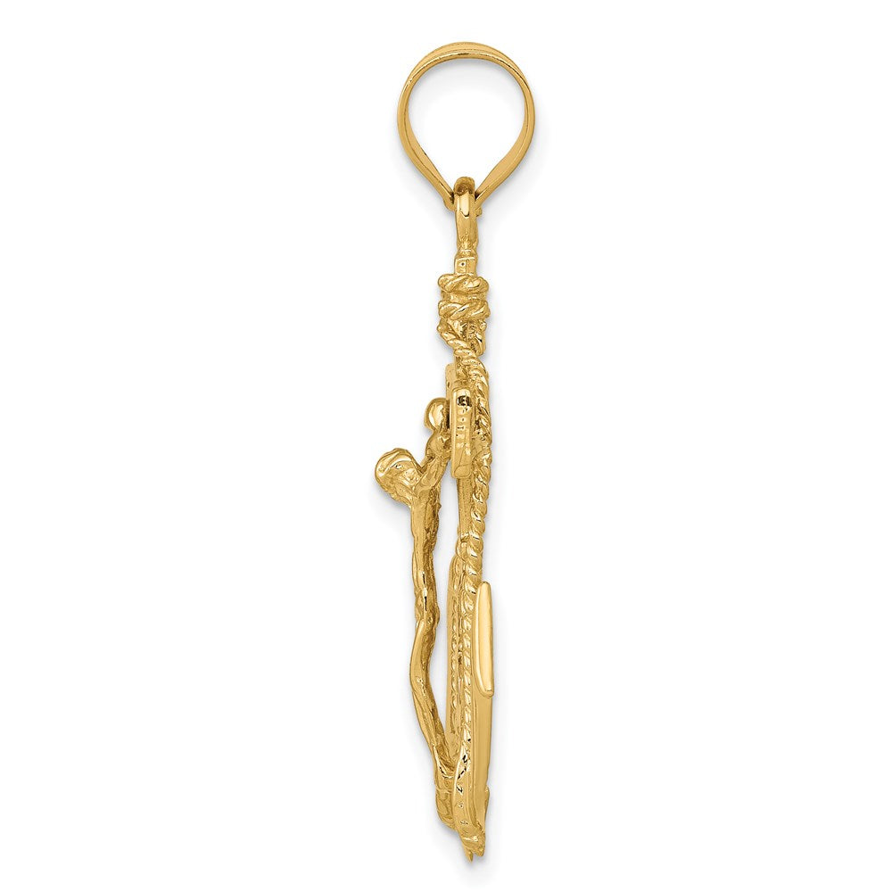 Alternate view of the 14k Yellow Gold Polished Mariners Crucifix Cross Pendant, 22 x 36mm by The Black Bow Jewelry Co.