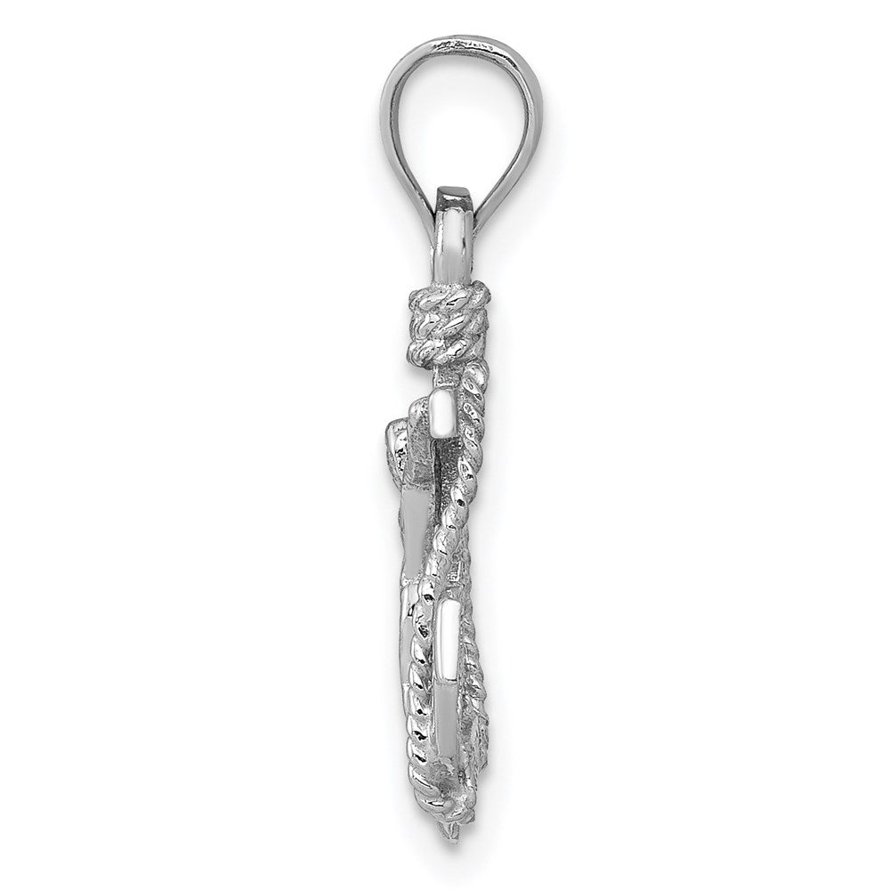 Alternate view of the 14k White Gold Small Mariner Crucifix Cross Pendant, 11 x 22mm by The Black Bow Jewelry Co.