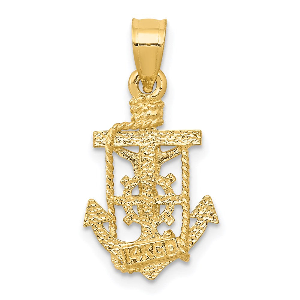 Alternate view of the 14k Yellow Gold Small Mariner Crucifix Cross Pendant, 11 x 22mm by The Black Bow Jewelry Co.