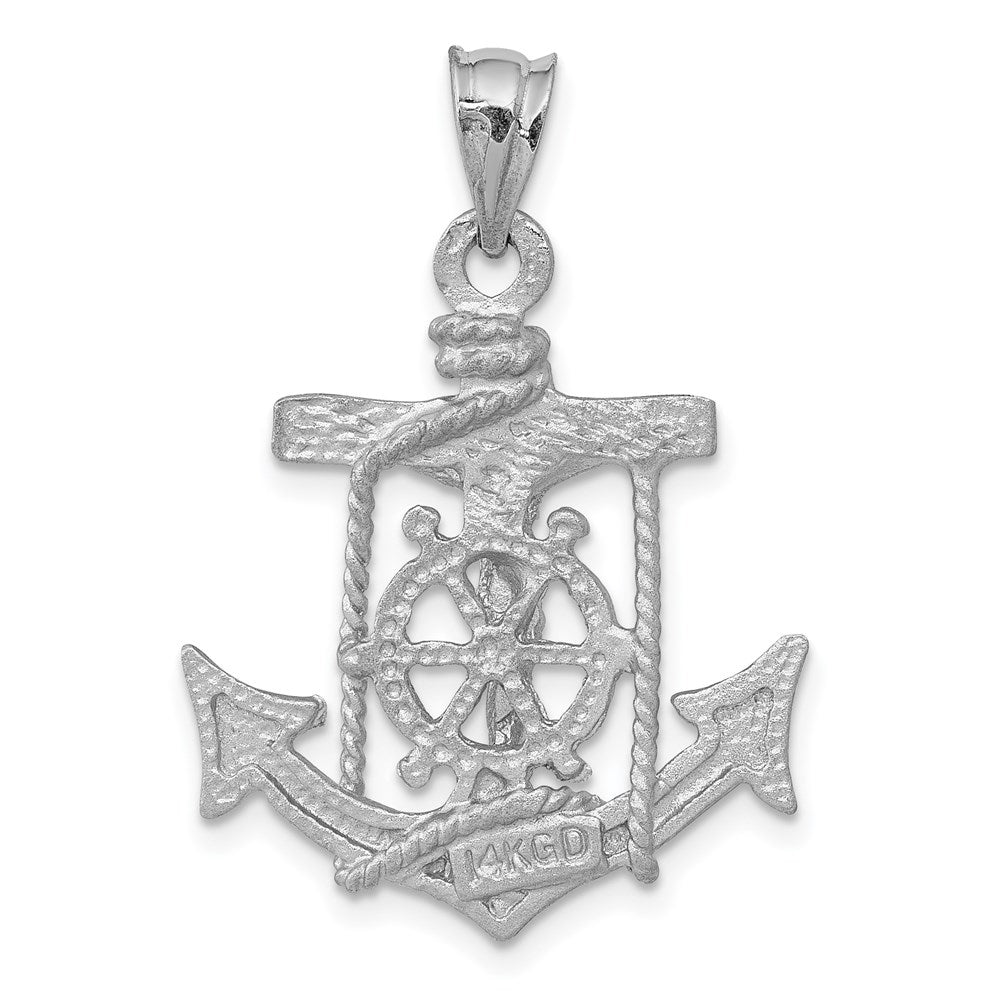 Alternate view of the 14k White Gold Mariners Crucifix Cross Pendant, 20 x 31mm by The Black Bow Jewelry Co.