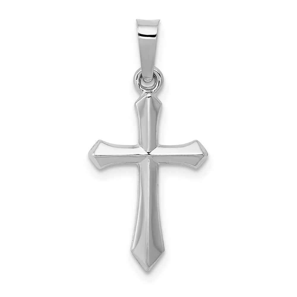 14k White Gold Hollow 2D Passion Cross Pendant, 12 x 26mm, Item P27633-26 by The Black Bow Jewelry Co.
