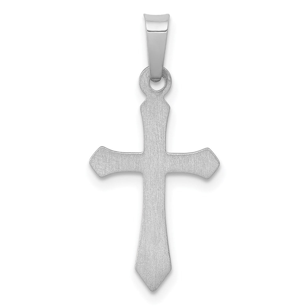 Alternate view of the 14k White Gold Hollow 2D Passion Cross Pendant, 12 x 26mm by The Black Bow Jewelry Co.
