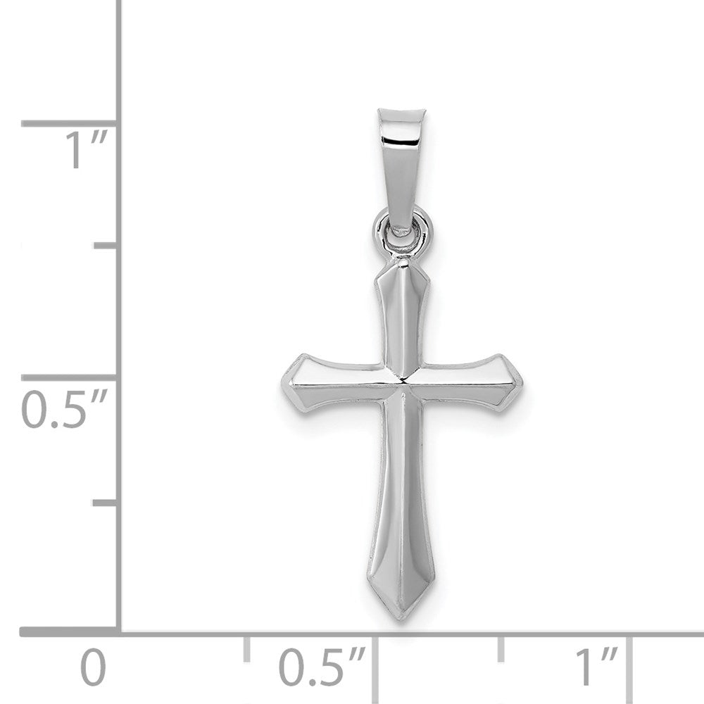 Alternate view of the 14k White Gold Hollow 2D Passion Cross Pendant, 12 x 26mm by The Black Bow Jewelry Co.