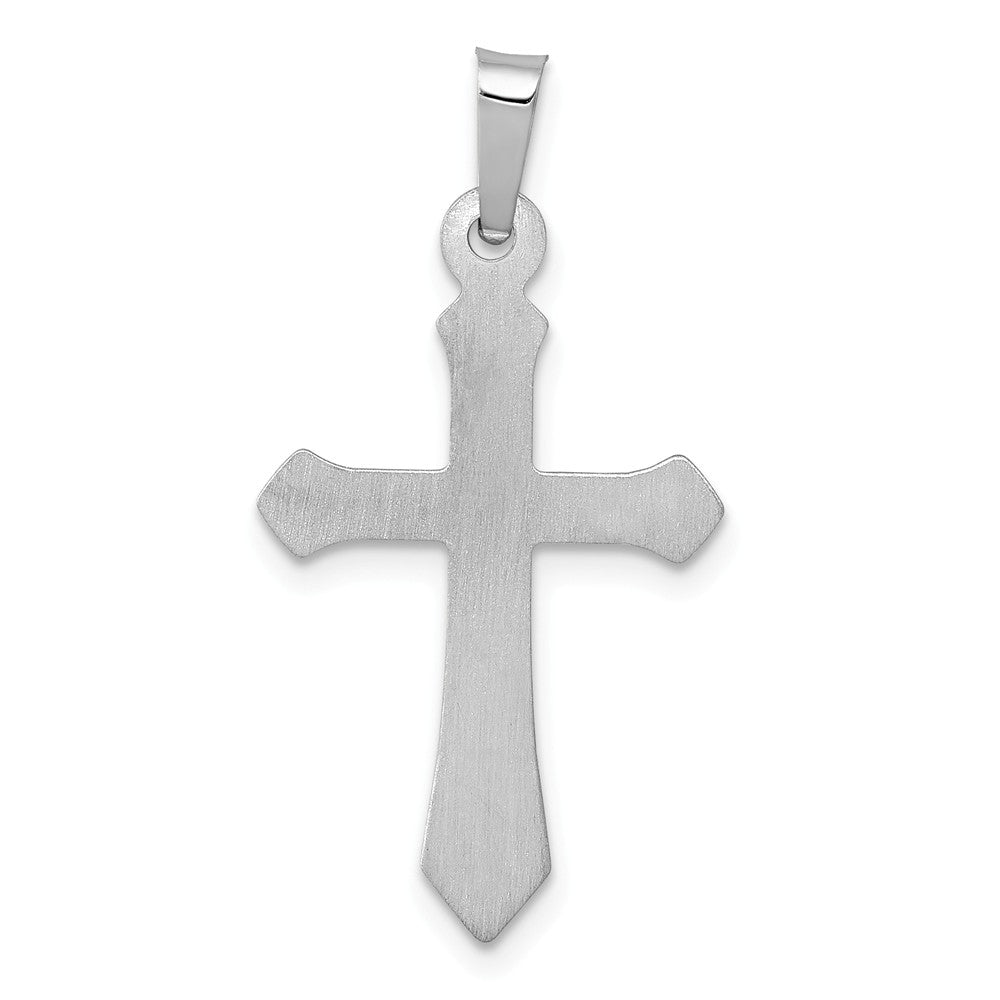Alternate view of the 14k White Gold Hollow 2D Passion Cross Pendant by The Black Bow Jewelry Co.