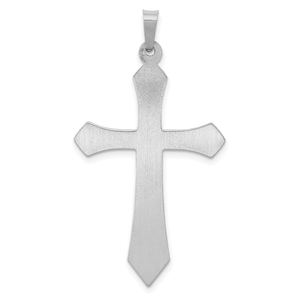 Alternate view of the 14k White Gold Hollow 2D Passion Cross Pendant, 22 x 42mm by The Black Bow Jewelry Co.