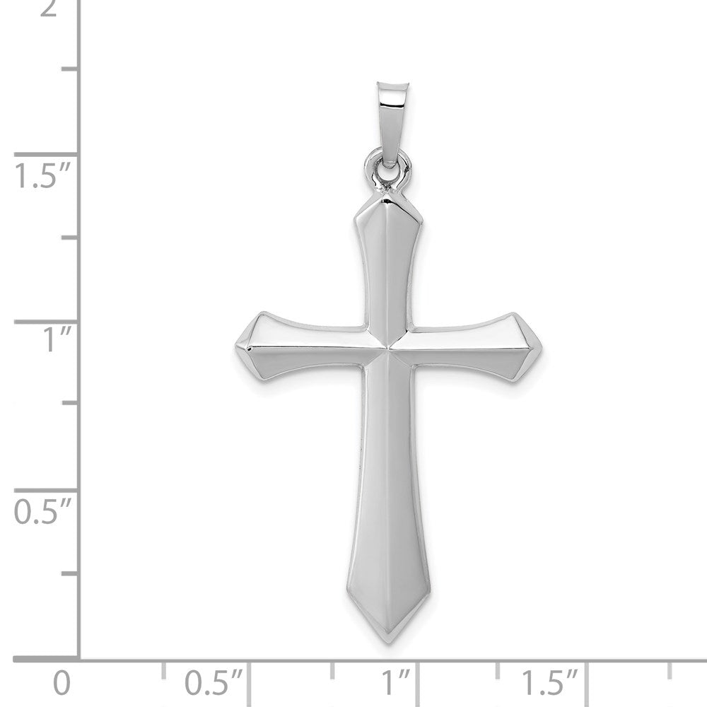 Alternate view of the 14k White Gold Hollow 2D Passion Cross Pendant, 22 x 42mm by The Black Bow Jewelry Co.