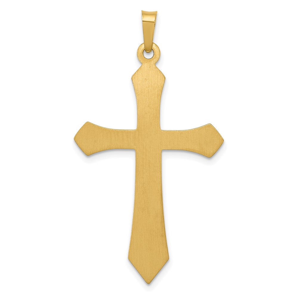 Alternate view of the 14k Yellow Gold Hollow 2D Passion Cross Pendant, 22 x 42mm by The Black Bow Jewelry Co.