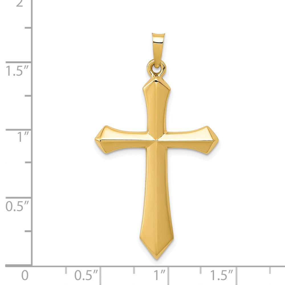 Alternate view of the 14k Yellow Gold Hollow 2D Passion Cross Pendant, 22 x 42mm by The Black Bow Jewelry Co.