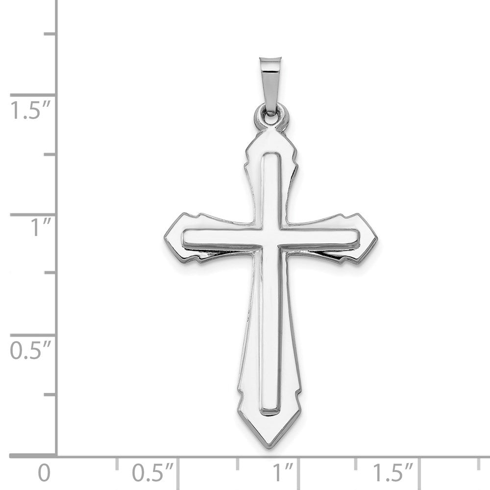 Alternate view of the 14k White Gold, Hollow Passion Cross Pendant, 22 x 41mm by The Black Bow Jewelry Co.