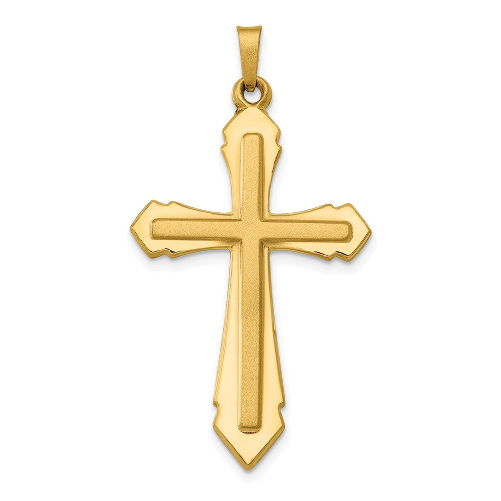14k Yellow or White Gold, Hollow Passion Cross Pendant, 22 x 41mm, Item P27635 by The Black Bow Jewelry Co.