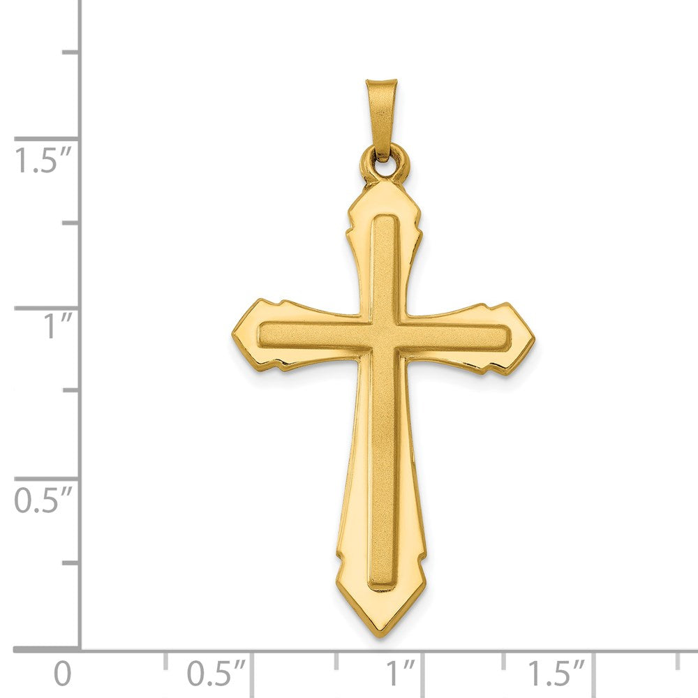 Alternate view of the 14k Yellow Gold, Hollow Passion Cross Pendant, 22 x 41mm by The Black Bow Jewelry Co.