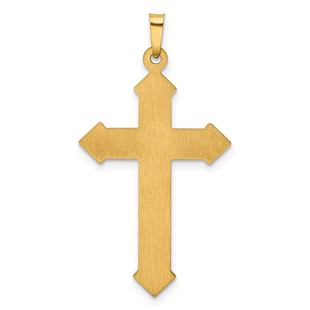 Alternate view of the 14k Yellow Gold & White Rhodium Plated Passion Cross Pendant, 20x39mm by The Black Bow Jewelry Co.
