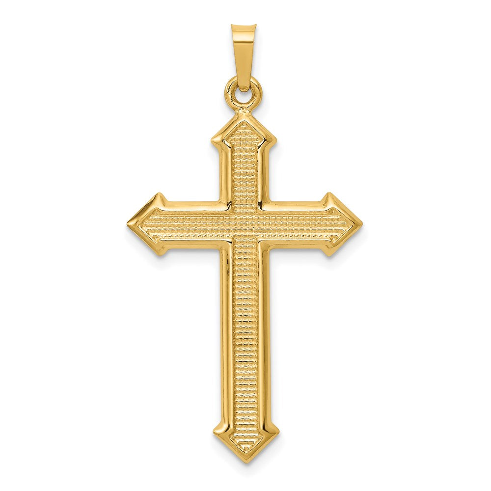 14k Yellow, White or Two Tone Gold Passion Cross Pendant, 20 x 39mm, Item P27636 by The Black Bow Jewelry Co.