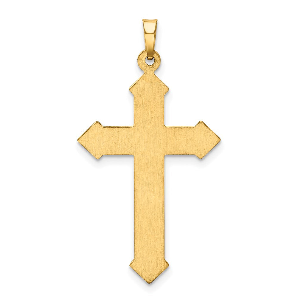Alternate view of the 14k Yellow Gold Passion Cross Pendant, 20 x 39mm by The Black Bow Jewelry Co.