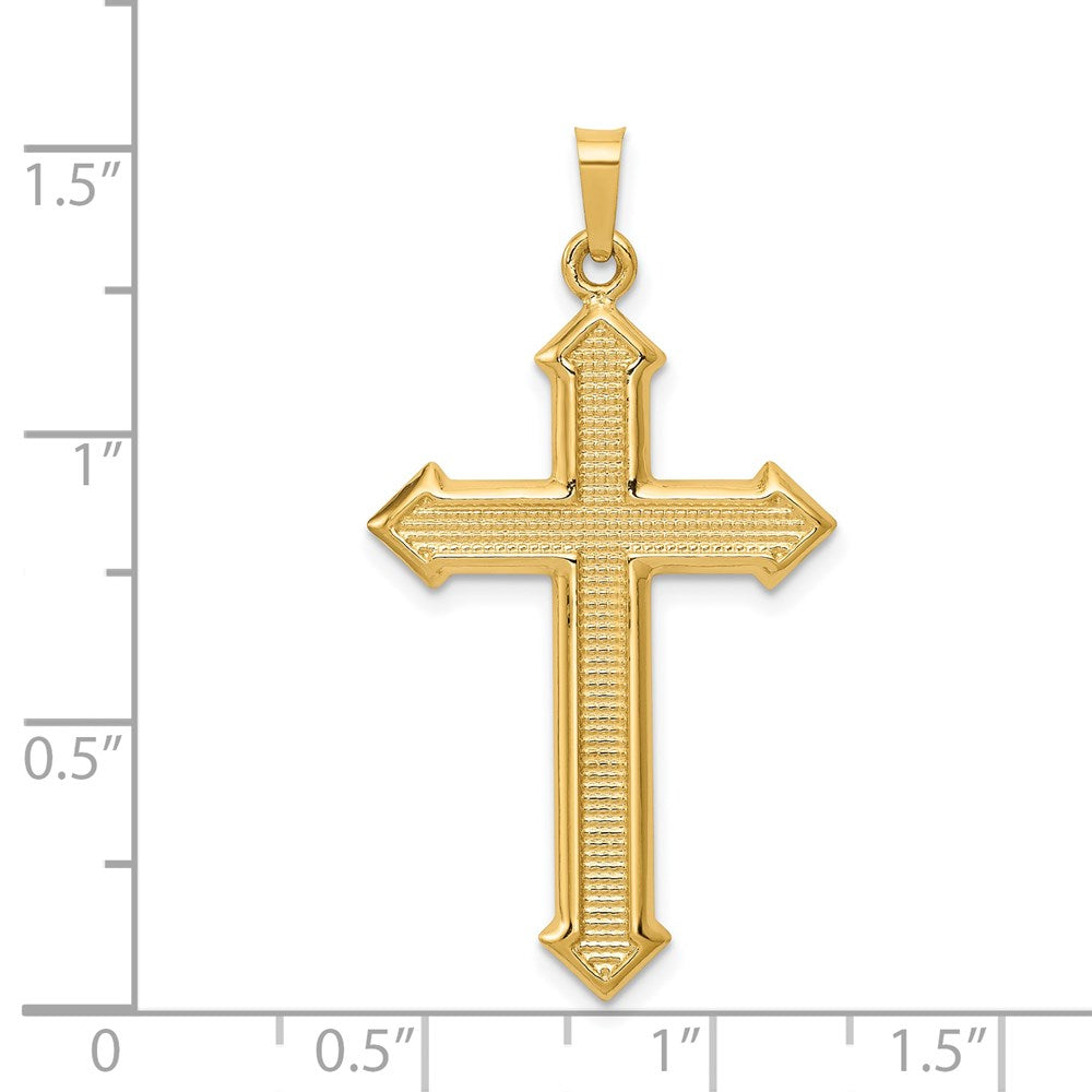 Alternate view of the 14k Yellow Gold Passion Cross Pendant, 20 x 39mm by The Black Bow Jewelry Co.