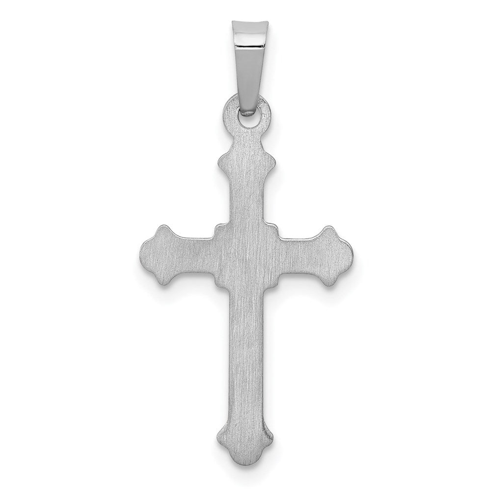 Alternate view of the 14k White Gold Polished Hollow Fleur de Lis Cross Pendant, 13 x 28mm by The Black Bow Jewelry Co.