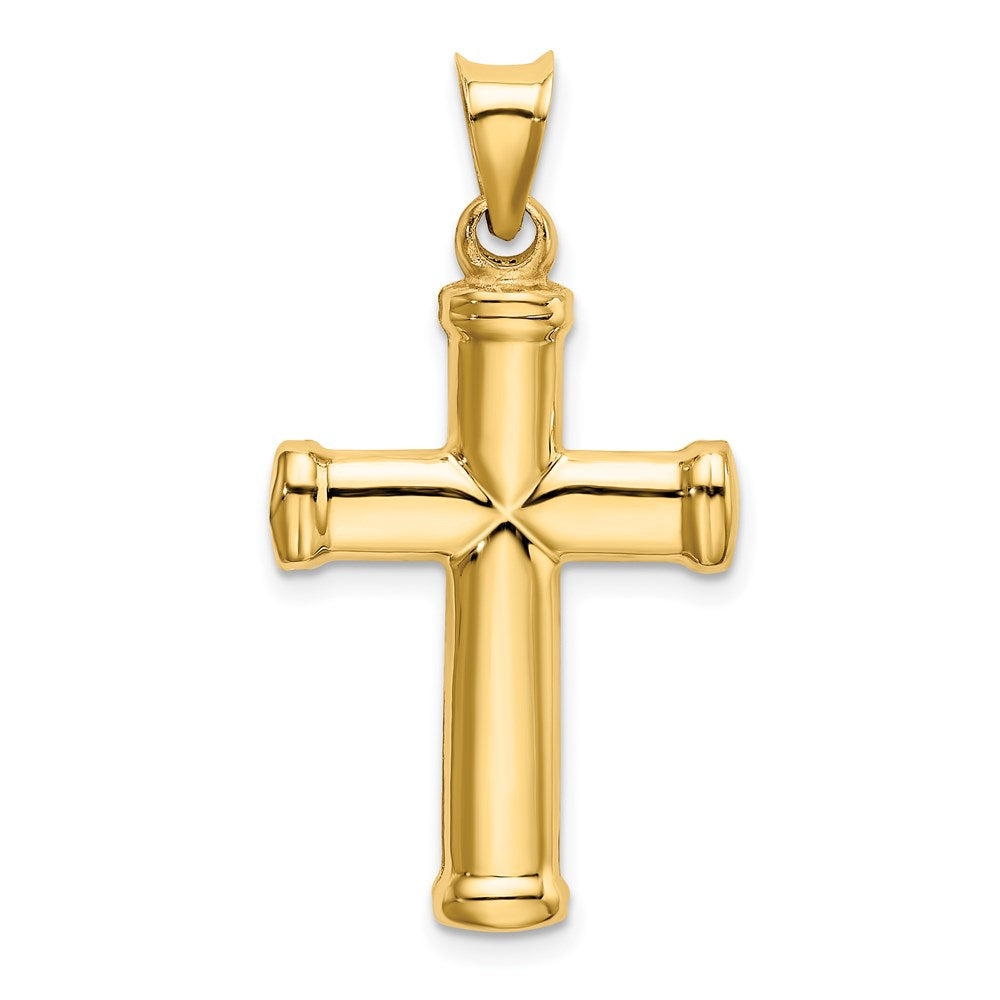 Alternate view of the Men's 14k Yellow Gold Hollow 3D Polished Cross Pendant, 18 x 32mm by The Black Bow Jewelry Co.