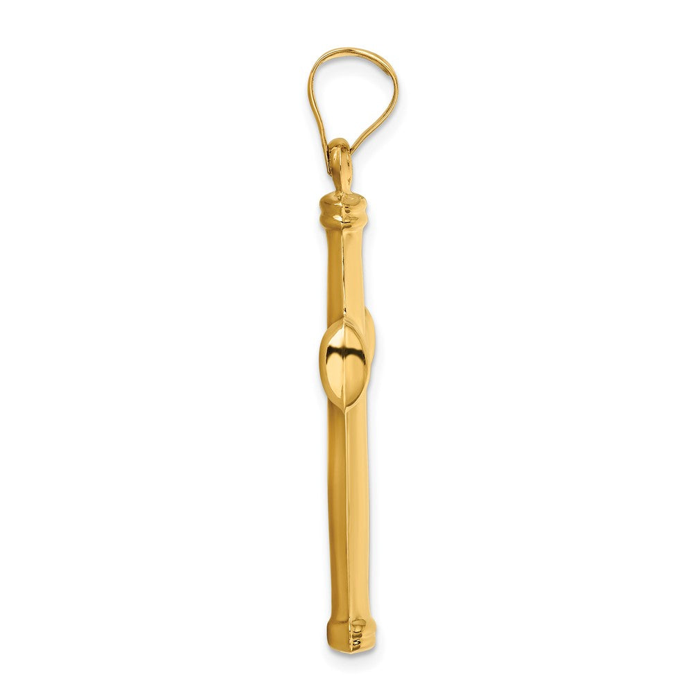 Alternate view of the Men's 14k Yellow Gold Hollow 3D Polished Cross Pendant, 25 x 44mm by The Black Bow Jewelry Co.