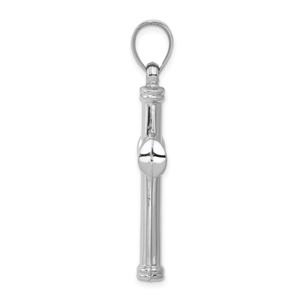 Alternate view of the Men's 14k White Gold Hollow 3D Polished Cross Pendant by The Black Bow Jewelry Co.