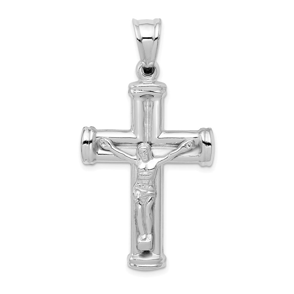 Alternate view of the Men's 14k Yellow or White Gold Reversible Crucifix Pendant, 25 x 49mm by The Black Bow Jewelry Co.