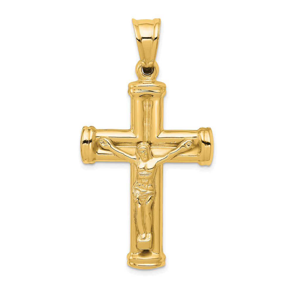 Men's 14k Yellow or White Gold Reversible Crucifix Pendant, 25 x 49mm, Item P27644 by The Black Bow Jewelry Co.